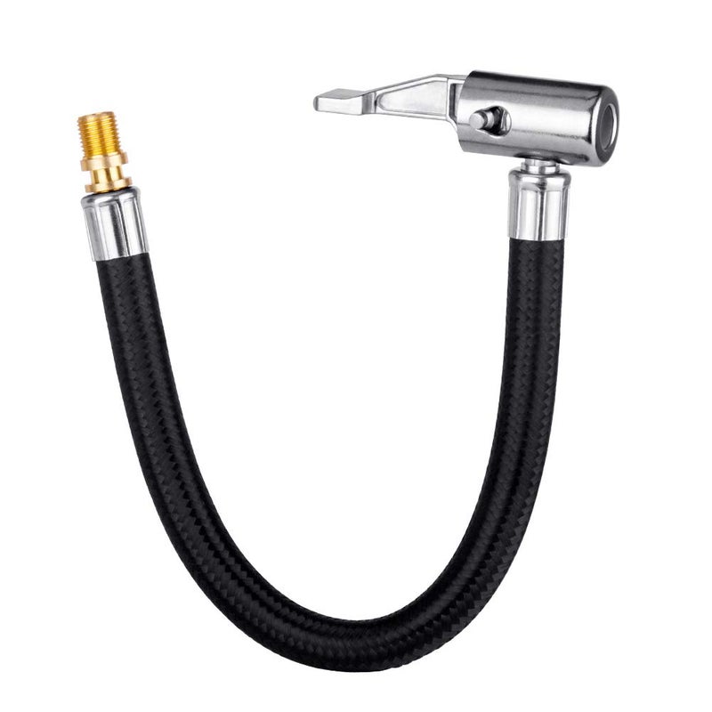 LUMITECO Locking Tire Chuck with Rubber Hose and Standard Tire Valve Fine Thread, Tire Inflator Pump Hose Adapter for Twist On Convert to Lock On Connection - Image 1